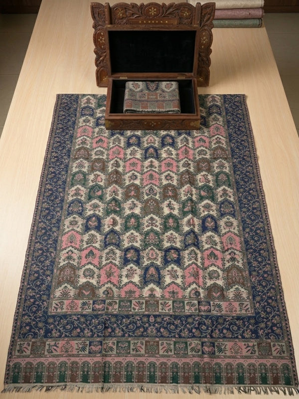 Bakhtiari woven woolen Kani shawl for women, festive winter and wedding wear | Taj Mehal Handicrafts Islamabad