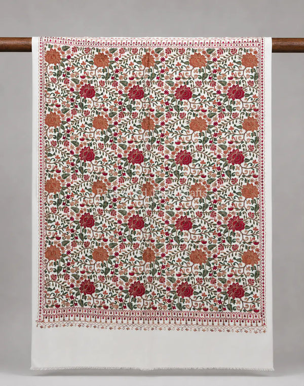 Kashmiri Wool Shawls with Aari Embroidery