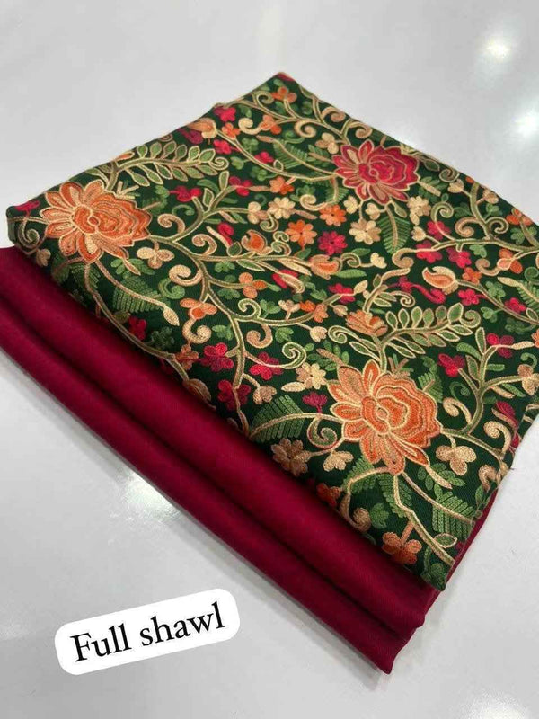 Marina Plain Suit with Woolen Embroidered Shawl – Winter Collection