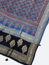 Classic Ajrakh Silk Dupatta – Hand Block Printed Dola Silk - Tajmehalhandicrafts