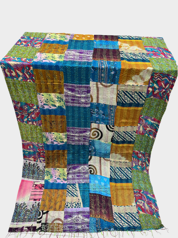 Hand Work Silk Kantha Stitch Stole - 03