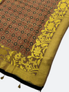 AJRAKH PRINT DOLA SILK ZARI WEAVING DUPATTA - Tajmehalhandicrafts