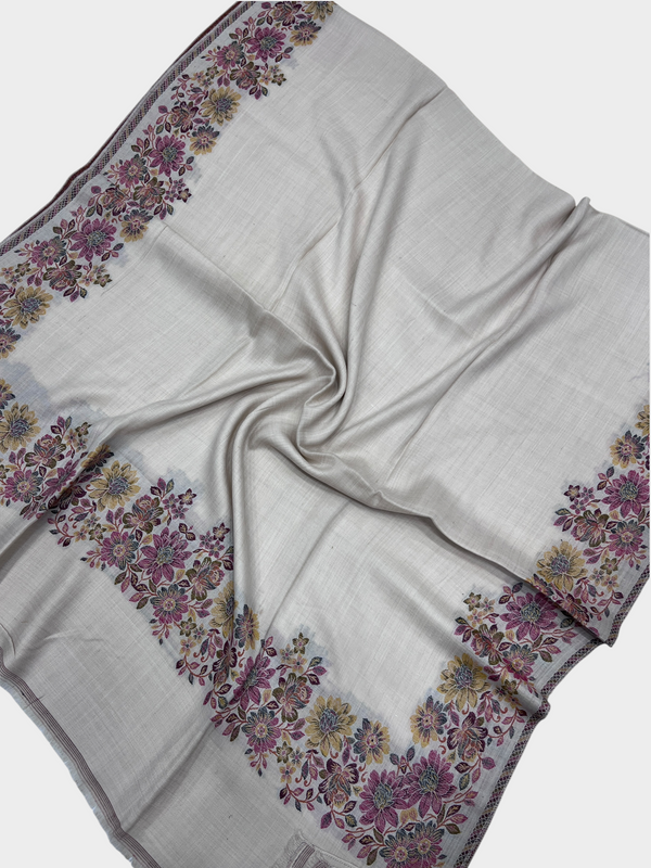 3d kani woolen Border shawl - 06 - Tajmehalhandicrafts