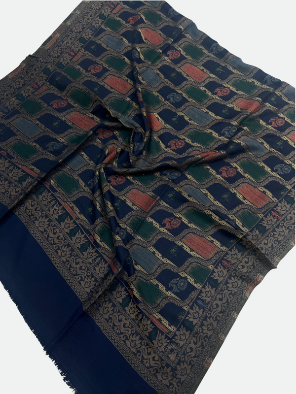 Leheriya Design Wool Kani with Moonlight Shawl - 01 - Tajmehalhandicrafts