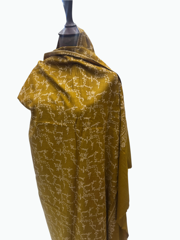 One-of-a-Kind Sozni Jaal Pure Pashmina Shawl – Hand Embroidered