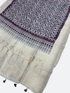 Festive Ajrakh Dola Silk Dupatta – Hand Block Print & Zari - Tajmehalhandicrafts