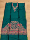 Emerald green pure silk Kani Moonlight suit, alternate product view - Taj Mehal Handicrafts