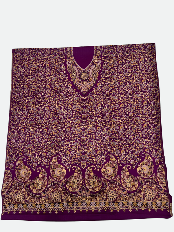 3-Piece Kani Woolen unstitched Suit | Luxury Traditional Wool Suit - Tajmehalhandicrafts