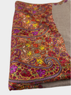 Women pure pashmina hand embroidered Sozni border with exquisite Pula work