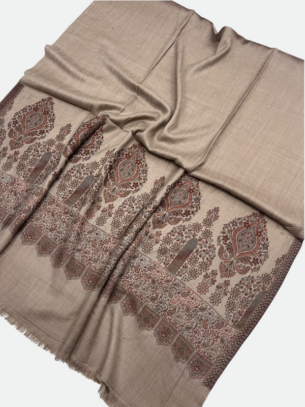 Kani Woolen Pula Border Shawl -03 - Tajmehalhandicrafts