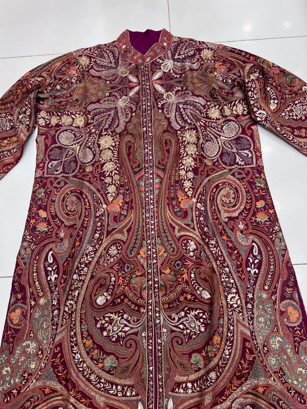 Handmade Kilimkari with Tilla Work Coat