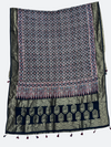 Zari Work Ajrakh Print Pure Modal Silk Dupatta - Tajmehalhandicrafts