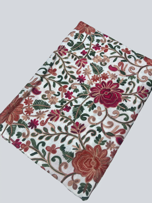 Kashmiri Wool Shawls with Aari Embroidery - Tajmehalhandicrafts
