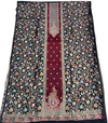 Black with Maroon Maharani Unstitched Suits