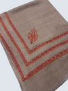 Luxurious Pashmina Shawl with Triple Border Kingri Design & Exquisite Paper Mache Embroidery - Tajmehalhandicrafts
