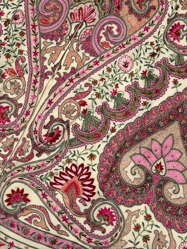 Women’s Handmade Kilimkari Long Coat – Traditional Kashmiri Artisan Design