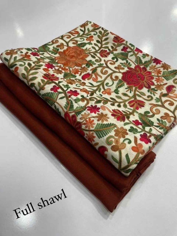 Marina Suit with Woolen Embroidered Shawl – Pakistan