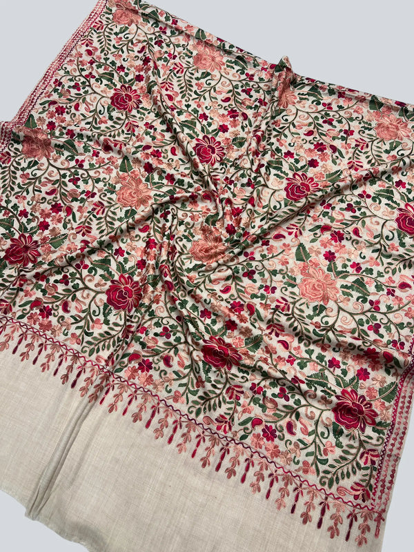 Elevate Your Style with Our Aari Embroidery Wool Shawl – A Blend of Tradition and Luxury - Tajmehalhandicrafts