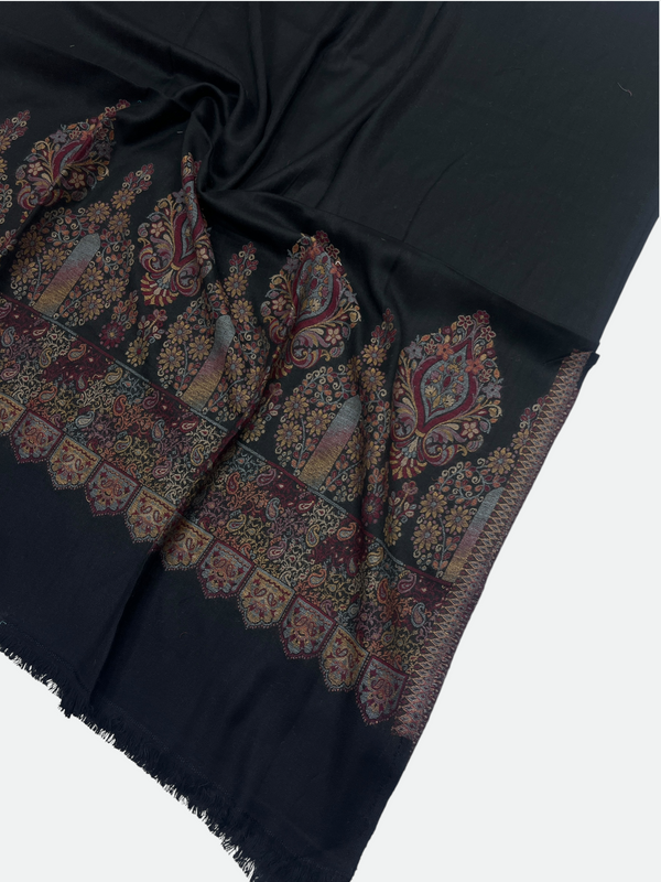 Kani Woolen Pula Border Shawl -02 - Tajmehalhandicrafts