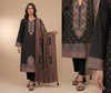 Black Maharani Unstitched Suit with Paisley Detailing