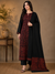 3-Piece Kani Woolen unstitched Suit - Black MonaLisa - Tajmehalhandicrafts