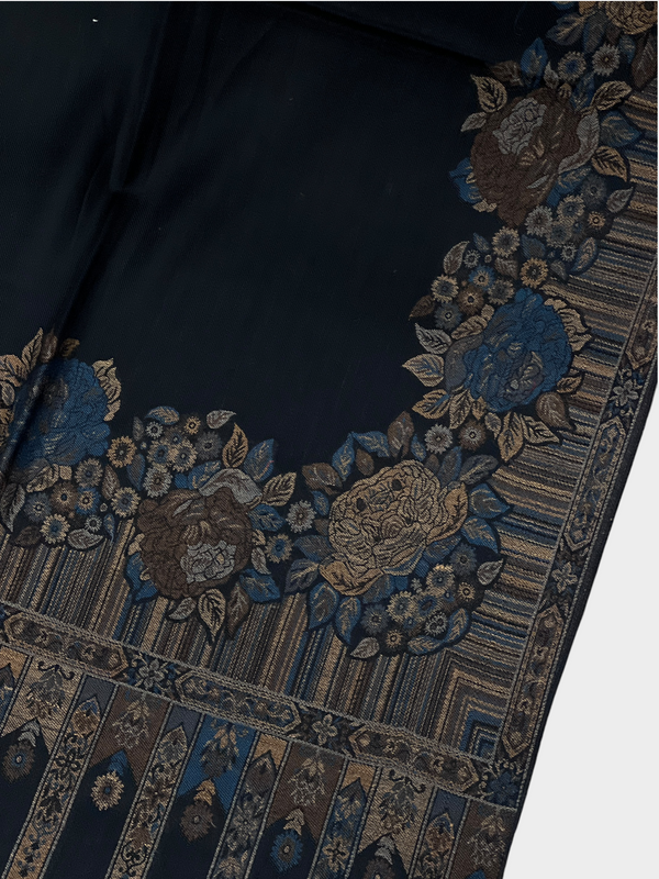 3d kani woolen Border shawl - 09 - Tajmehalhandicrafts