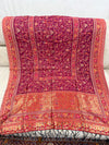 Magenta Indian Kani Silk Suit with Floral Shawl