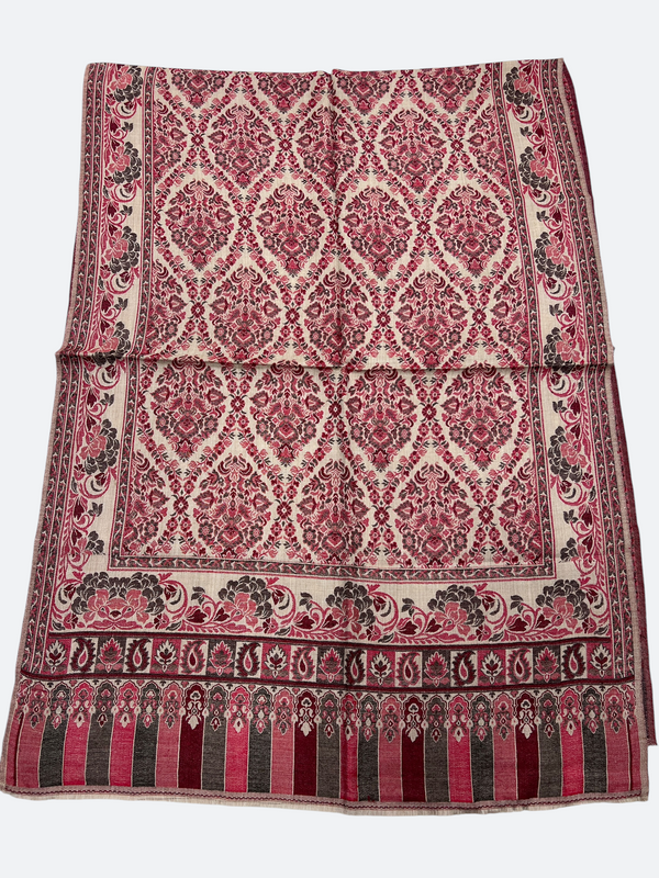 Wool Kani Woven Stole - Tajmehalhandicrafts