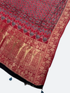 Heritage Ajrakh Dola Silk Dupatta – Hand Block Printed with Natural Dyes - Tajmehalhandicrafts