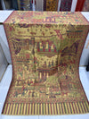 Golden Palace Scenery Artistic Kani Pashmina Shawl | Taj Mehal Handicrafts