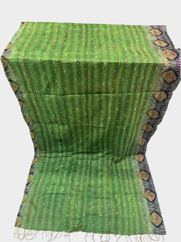 Hand Work Silk Kantha Stitch Stole - 05 - Tajmehalhandicrafts