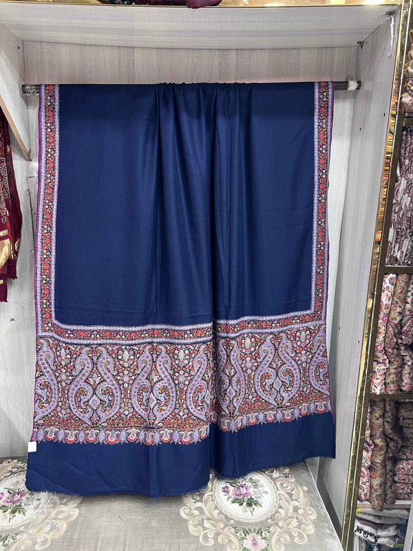 Pure Pashmina Hand-Embroidered Needle Work Border Shawl