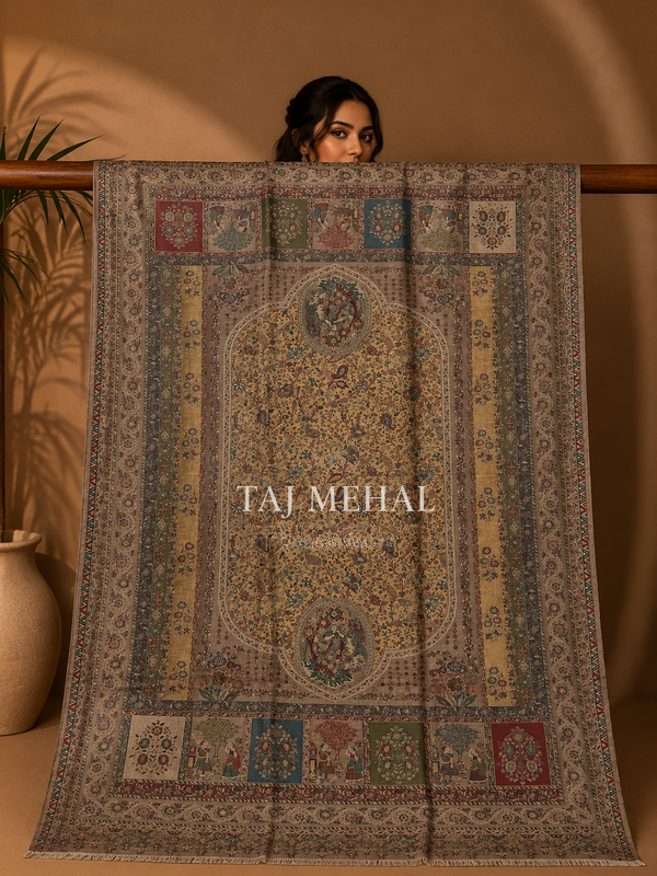 Pashmina kani shawls - 01 - Tajmehalhandicrafts