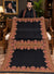 Black three-yard men's Doshala shawl in fine pashmina with unique red, gold and green embroidered borders, Taj Mehal Handicrafts Islamabad