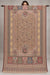 Ivory-beige Moonlight zari Kani Pashmina shawl with floral medallions and multicolour borders, fully open on a wooden rod in a studio | Taj Mehal Handicrafts