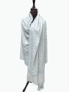 Ivory & Turquoise Sozni Jaal Pashmina Shawl – Hand Embroidered tajmehalhandicrafts