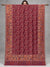 Maroon Moonlight zari Kani Pashmina shawl with birds, floral vines and golden figurative borders, fully open on a wooden rod in a studio | Taj Mehal Handicrafts