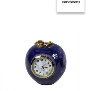 Onyx Stone Apple Shaped Table Clock 3”