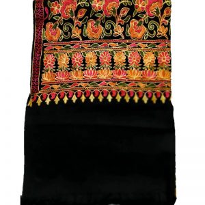 Black Aari Work Jama with Multicolor Embroidery