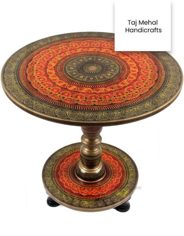 Wooden Table with Lacquer Art