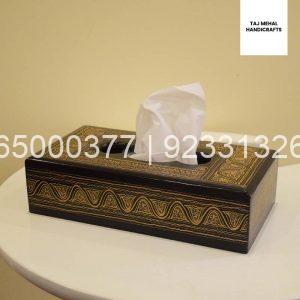 Wooden Tissue Box Cover Lacquer Art