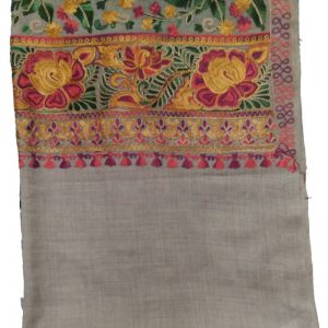 Natural Aari work Jama with multicolor Embroidery