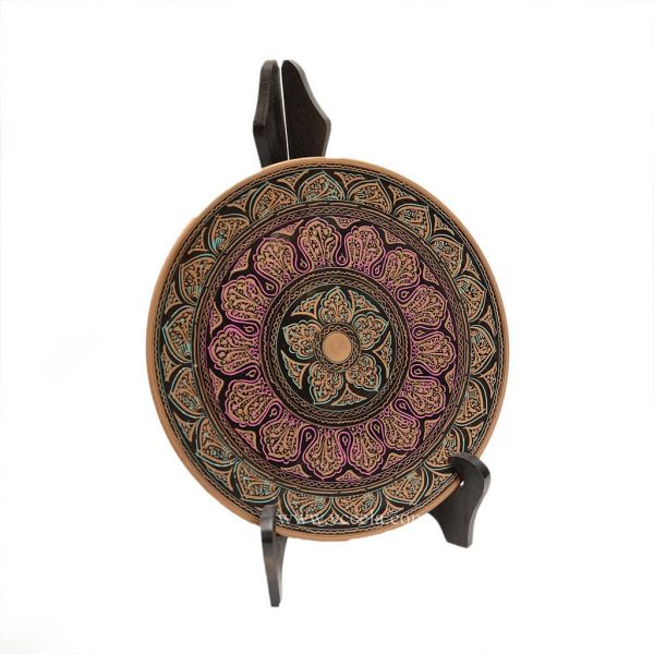 Lacquer Art Decoration Plate + Stand