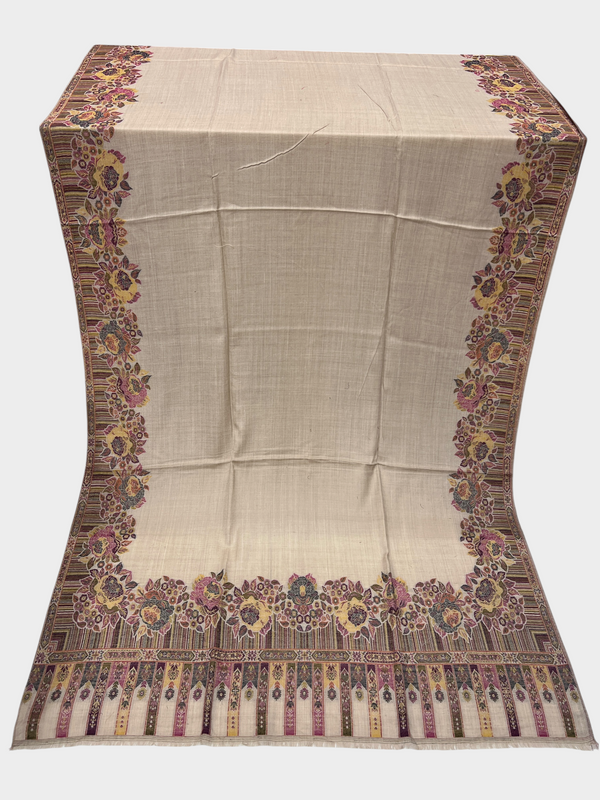 3d kani woolen Border shawl - 05 - Tajmehalhandicrafts