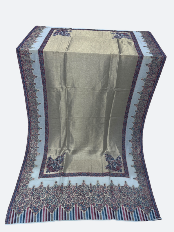 Traditional Kashmiri moonlight 3d kani Border - 01 - Tajmehalhandicrafts