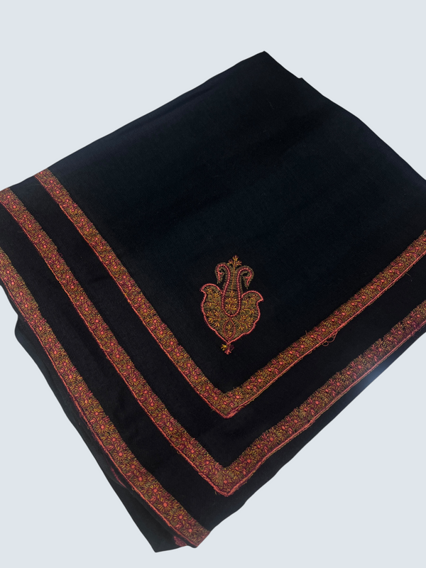 Elegant Pashmina Shawl with Triple Border Kingri Design