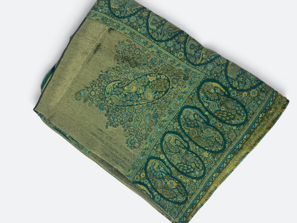 Moonlight Kashmiri Kani Border Shawl - Tajmehalhandicrafts