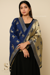 Twinlight reversible horse moonlight design shawl - Navy Blue - Tajmehalhandicrafts