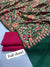 Green 3Piece Aari Work Suit(Plain Suit with Shawl)