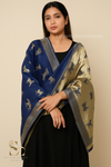 Twinlight reversible horse moonlight design shawl - Navy Blue - Tajmehalhandicrafts
